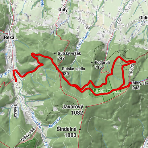 U Martina - Gutské sedlo - Chata Javorový vrch - Malý Javorový