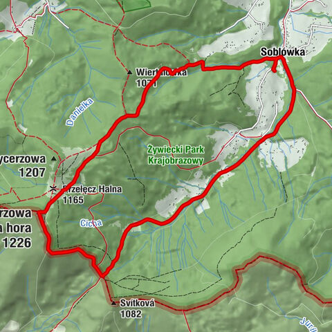 Soblówka - Wielka Rycerzowa / Rycierova hora - Bacówka PTTK na Rycerzowej - Siterówka