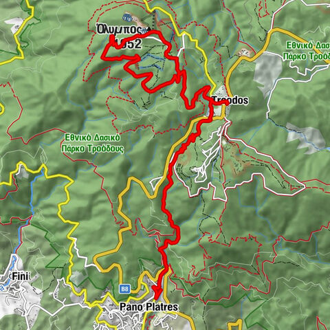 Πάνω Πλάτρες - Psilo Dentro - Όλυμπος - Τρόοδος