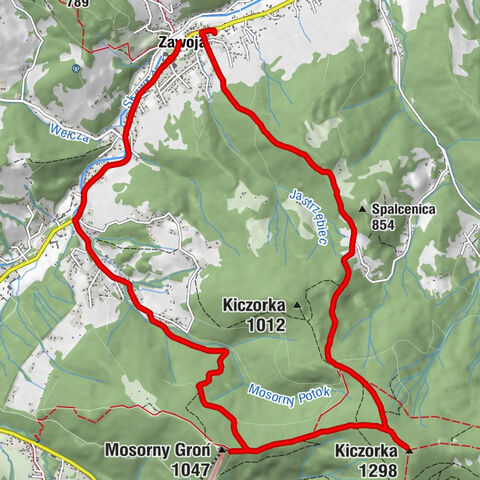 Sałaciaki Górne - Kiczorka - Mosorny Groń - Zawojanka