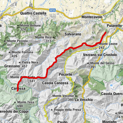 Mucciatella - Monte Pentile - Monte della Sella - Canossa
