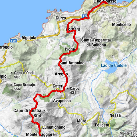 11 - Richtung GT20 (Salvi): L'Ile-Rousse - Montemaggiore