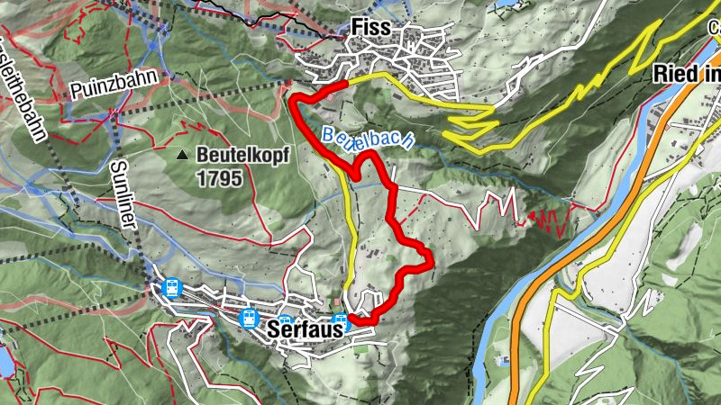Wanderweg über Fallmied nach Serfaus