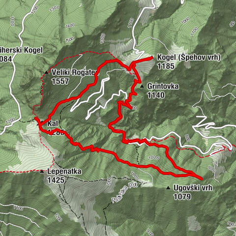 Špehov vrh in sedlo Kal od sv.Lenarta