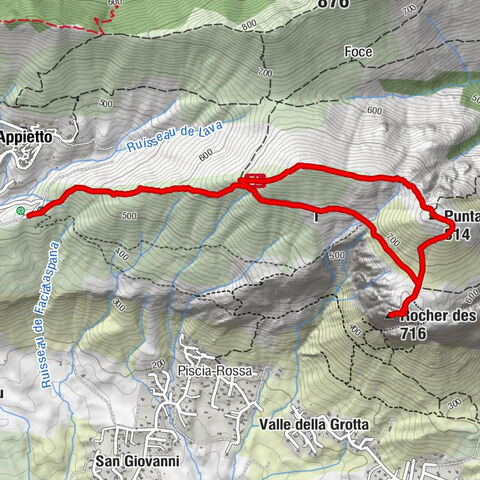 Chapelle San-Chirgu - Appietto - Rocher des Gozzi - Punta Pastinaca