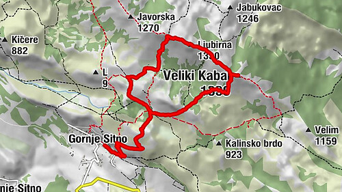 Gornje Sitno - Ljubirna - Veliki Kabal - Planinarski dom Umberto Girometta