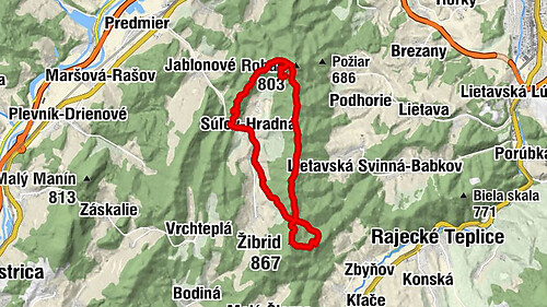 Pod Zámkom - Brada - Žibrid - Súľov-Hradná