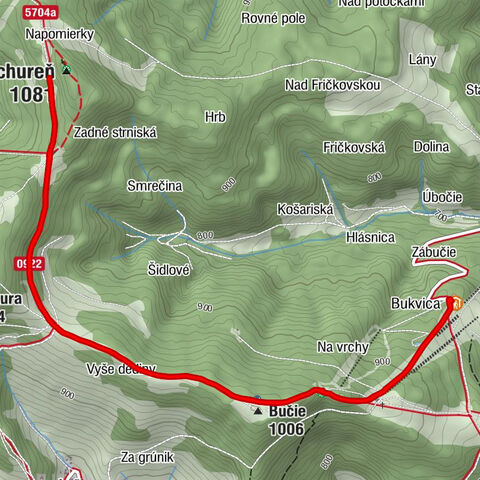 Bukvica - Bučie - Prameň pod Magurou - Bachureň