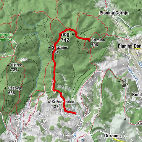 Hukmani - Rog - Strmina - Planinarski dom "Lipa Rog"