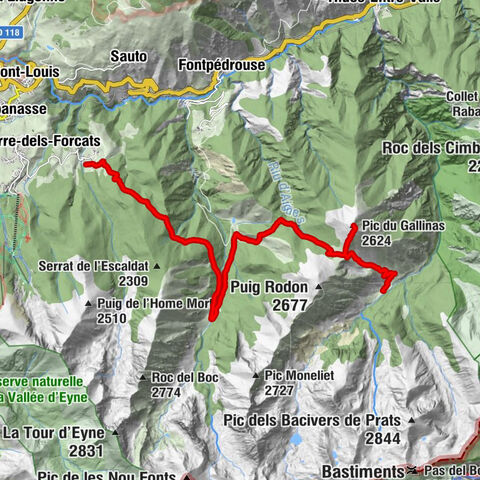 Planès - Cabane de l'Orry - Pic du Gallinas - Refuge du Ras de La Carança