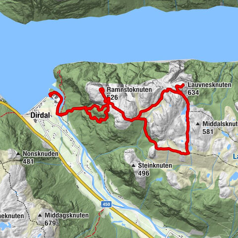 Gjesdal - Dirdal - Lauvnesknuten - Ramnstoknuten