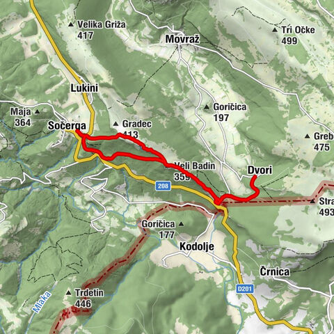 Sočerga - Veli Badin - Dvori - Sveti Kvirik