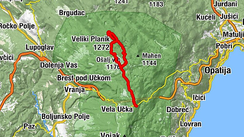 Planinarski dom Poklon - Ošalj vrh - Mali Planik - Veliki Planik