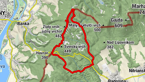 Čertova pec - Havran - Zlatý vrch - južný vrchol - Zlatý vrch