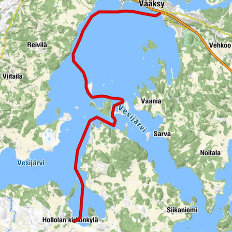 Vesijärvi von Hollola nach Asikkala