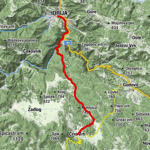 Via Alpina Slowenien: Etappe 5 (Črni Vrh - Idrija)