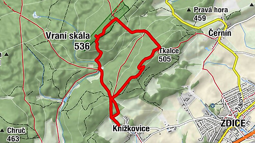 Knížkovice- Vraní skála