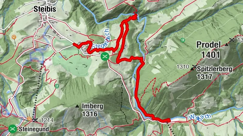 Vom Weißachufer über den Waldlehrpfad nach Steibis