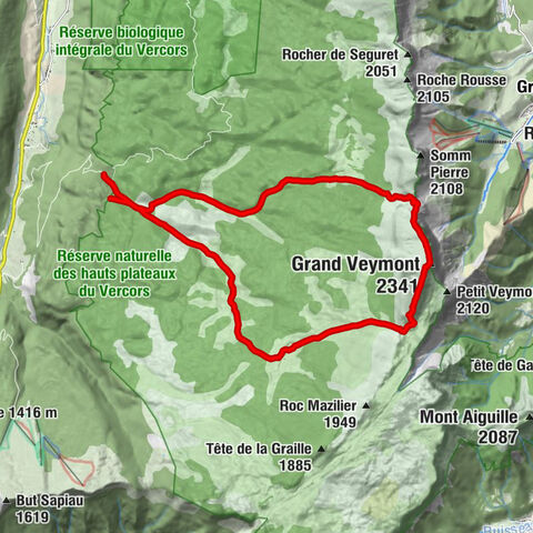 Gresse-en-Vercors - Pas de la Ville - Grand Veymont - Cabane Forestière de Pré Grandu