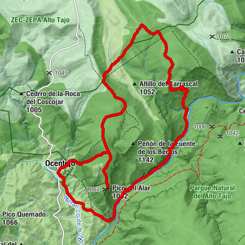 Ocentejo - Vado de la Losa - Vado del Hito - Pico del Alar