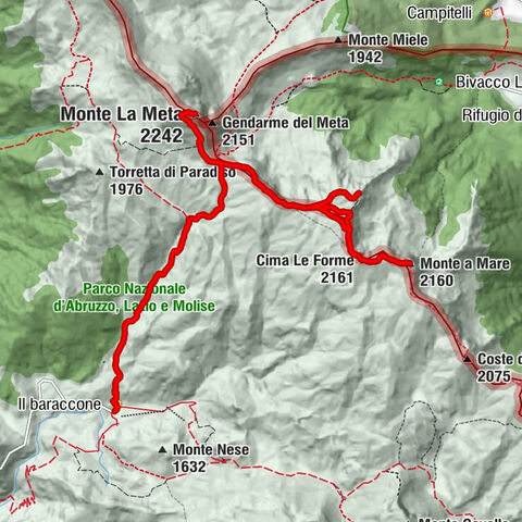 Il baraccone - Monte La Meta - Cima Le Forme - Monte a Mare