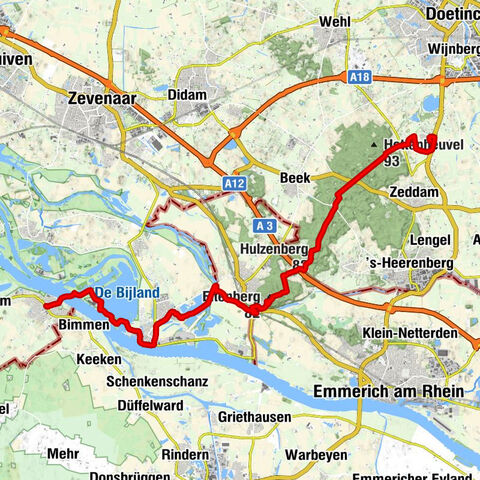 Braamt - Hulzenberg - Eltenberg - Millingen aan de Rijn