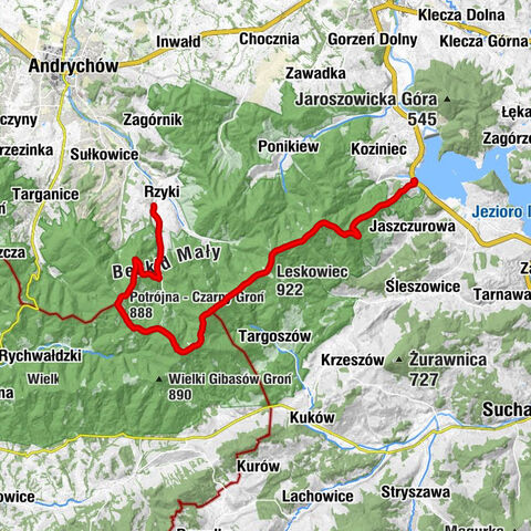 Jamnik - Leskowiec - Łamana Skała - Rzyki