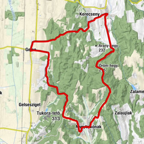 Gelse - Tukora-tető - Öröm-hegy - Sarlós Boldogasszony templom