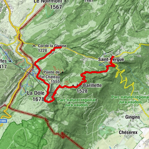 St-Cergue - La Barillette - La Dôle - La Givrine