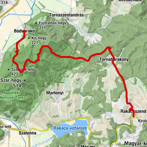 Rakacaszend - Rakacaszendi református templom - Mile-hegy - Bódvarákó