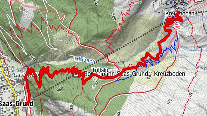 Weg der Eindrücke Saas-Grund - Kreuzboden