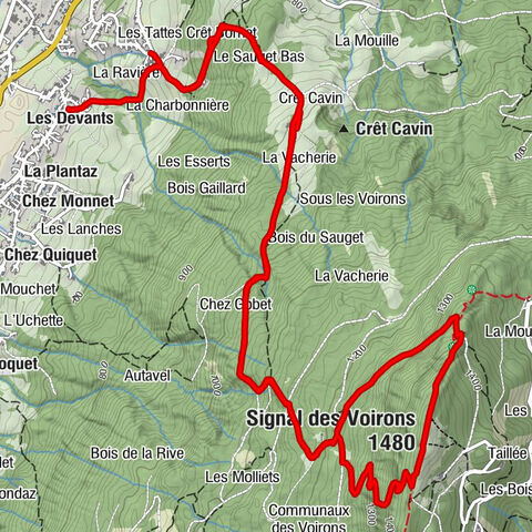 Le Chemenard - Signal des Voirons - Maison forestière de la Servette - Borringes