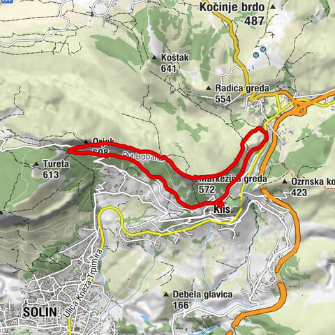 Klis-Varoš - Klis - Markezina greda - Orjak