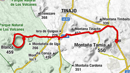 Tinajo - Caldera Blanca - Ermita de los Dolores - Teleclub de Tao