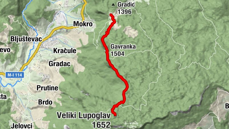 Planinarski dom Crvene stijene - Vidikovac - Gavranka - Veliki Lupoglav