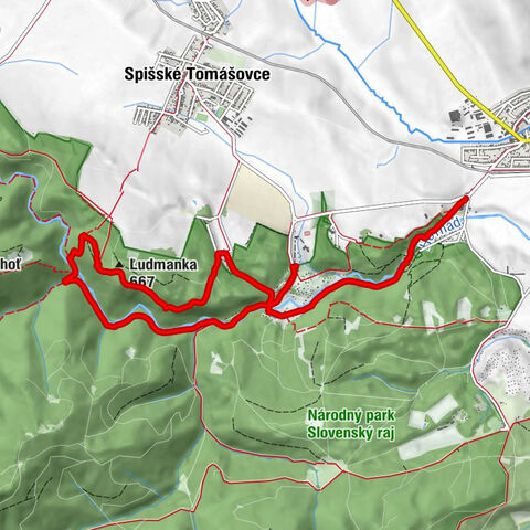 Lesnica - Ľudmanka - Tomášovský výhľad - Spišské Tomášovce