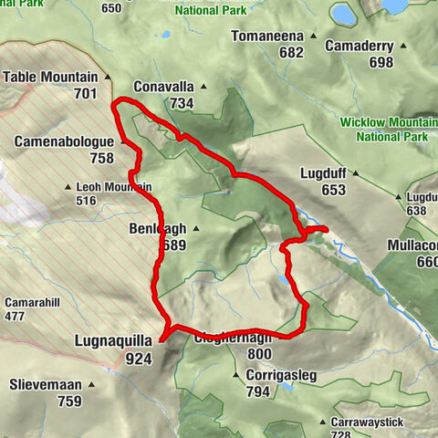 Crissadaun - Lugnaquilla - Cloghernagh - Clonkeen