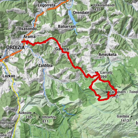 Ordizia - Larrunarri - Txindoki - Larraitz