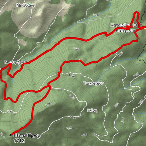 Καταφύγιο ΕΟΣ Κατερίνης - Πέντε Πύργοι