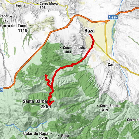 Baza - Santa Bárbara - Collado de la Mina