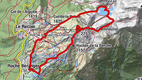 Roche Béranger - Croix de Chamrousse - Col de la Botte - Cabane des lacs Roberts
