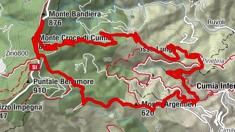 Cumia Inferiore - Monte Croce di Cumia - Monte Bandiera - Monte Fossa Lunga
