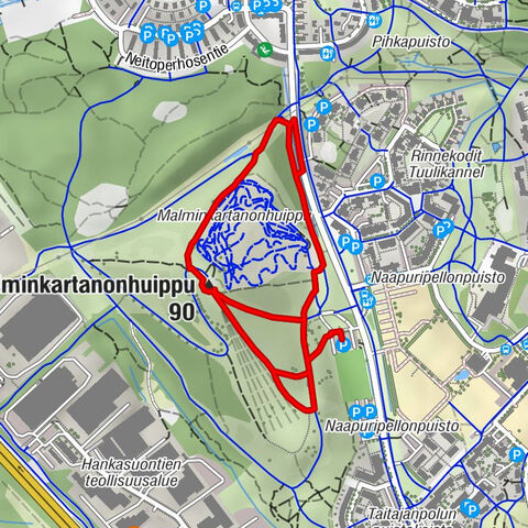 Kaarela - Malminkartanonhuippu - Honkasuo