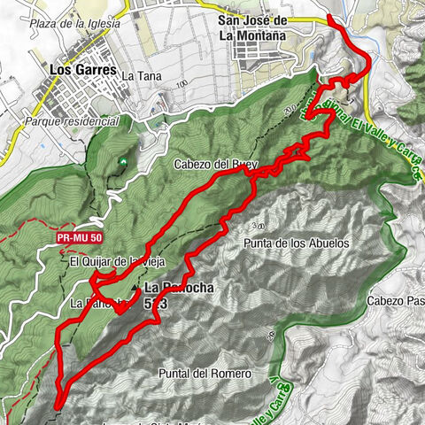 Garres y Lages - Cabezo del Buey - El Quijar de la Vieja - La Panocha