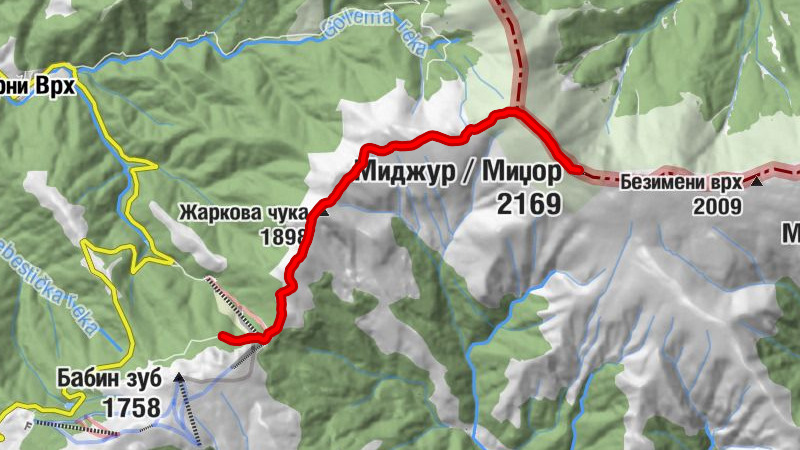 Планинарски дом Бабин Зуб - Жаркова чука - Тупанар - Миджур / Миџор