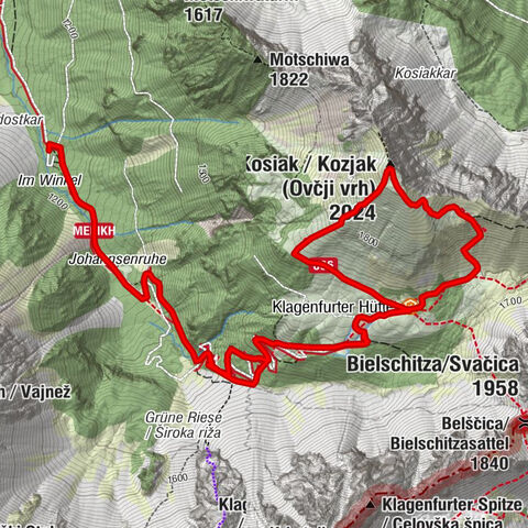 Vom Bärental auf den Kosiak (Klagenfurter Hütte)