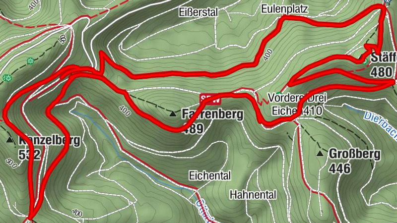 Oberotterbach - Kanzelberg - Stäffelsberg - Dörrenbach