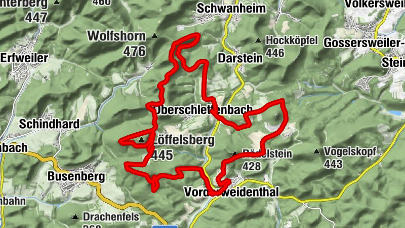 Lindelbrunn - Oberschlettenbach - Buhlsteine - Vorderweidenthal