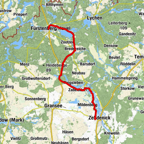 Zehdenick(Mark) - St. Martin - Eichberg - Fürstenberg/Havel