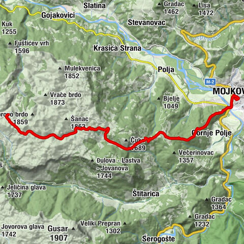 Mojkovac - Topovi - Katuničko brdo - Štirni Do